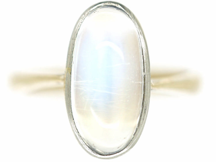 Edwardian 9ct Gold & Platinum, Moonstone Ring
