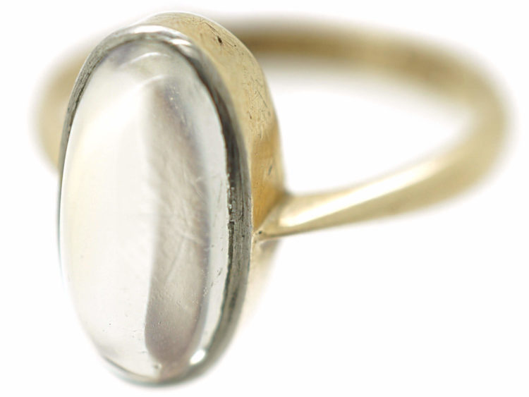 Edwardian 9ct Gold & Platinum, Moonstone Ring