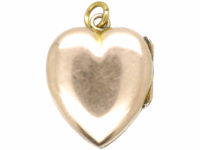 Edwardian 9ct Gold Back & Front Heart Shaped Locket set with Turquoise & Natural Split Pearls
