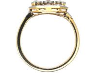 Art Deco 14ct Gold & Platinum Pierced Design Three Stone Diamond Ring