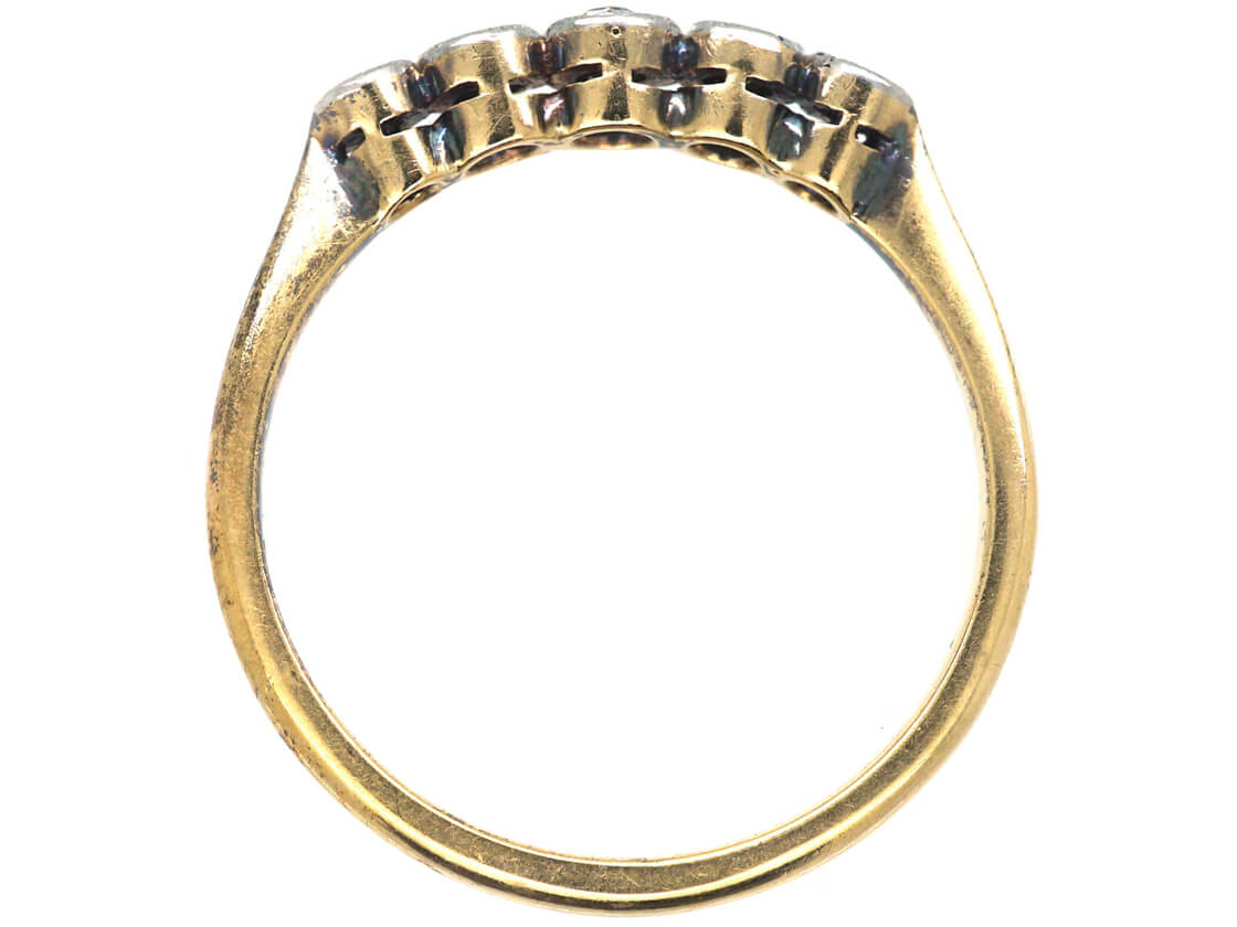 Edwardian 18ct Gold & Platinum Five Stone Diamond Ring (210N) | The ...