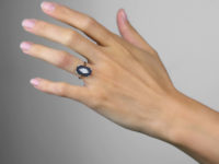 Art Deco Platinum Onyx & Marquise Diamond Rectangular Shaped Ring