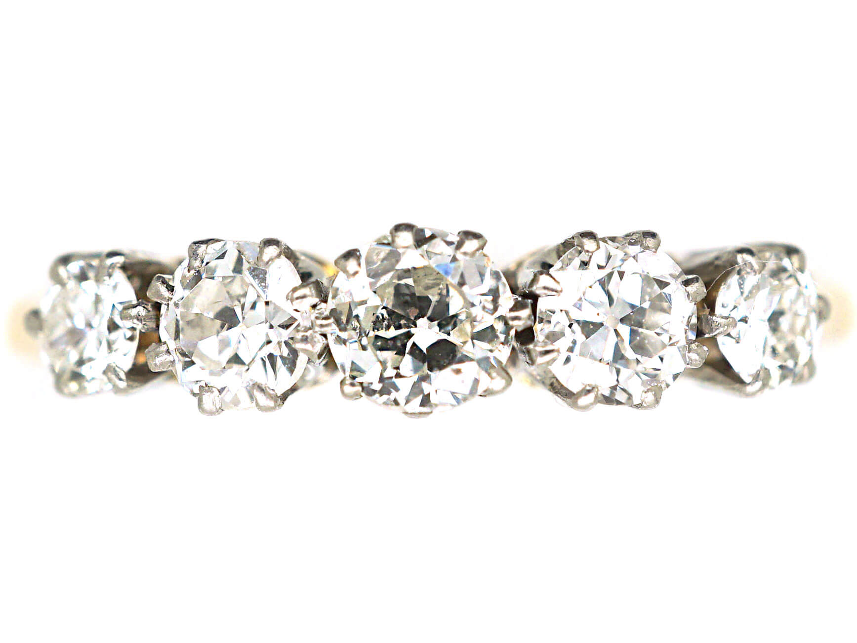 Art Deco 18ct Gold & Platinum Five Stone Diamond Ring (381N) | The ...