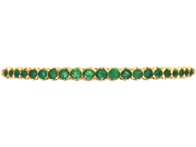 Art Deco 18ct Gold & Emerald Bangle