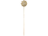Victorian 9ct Gold Round Tie Pin set with a Rose Diamond