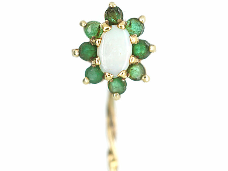 15ct Gold Emerald & Opal Tie Pin