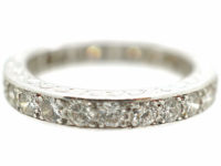 Art Deco French Platinum & Diamond Eternity Ring