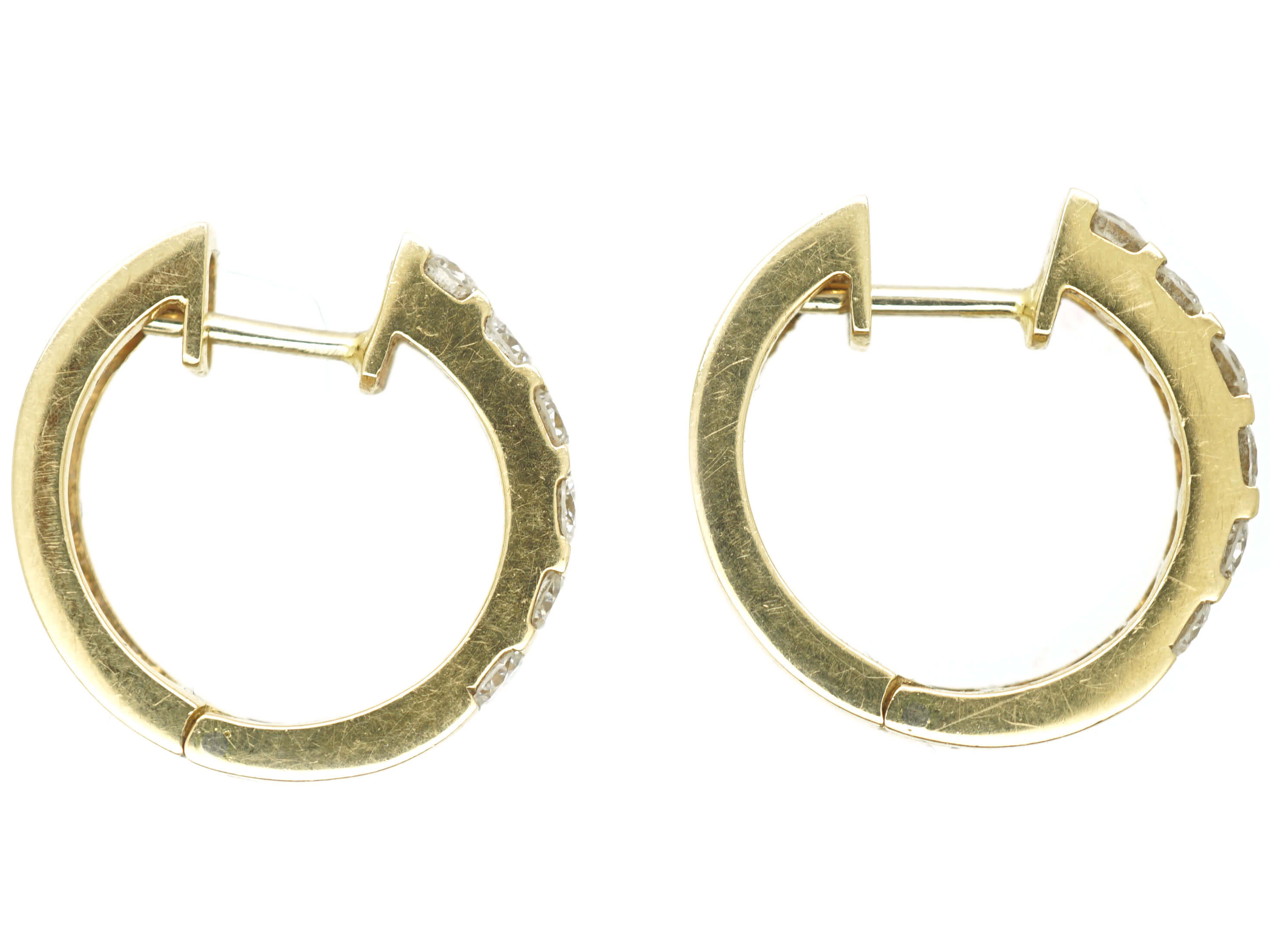 18ct Gold And Diamond Hoop Earrings 240n The Antique Jewellery Company 0004