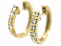 18ct Gold & Diamond Hoop Earrings