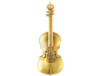 Victorian 15ct Gold Violin Brooch