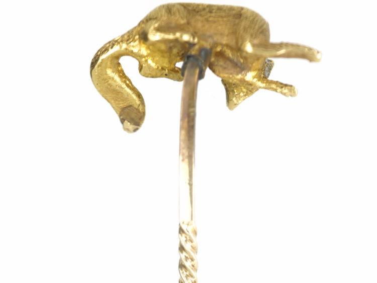 Victorian 15ct Gold Fox Tie Pin