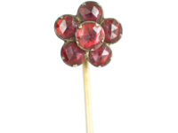 Georgian Rose Cut Garnet Cluster Tie Pin