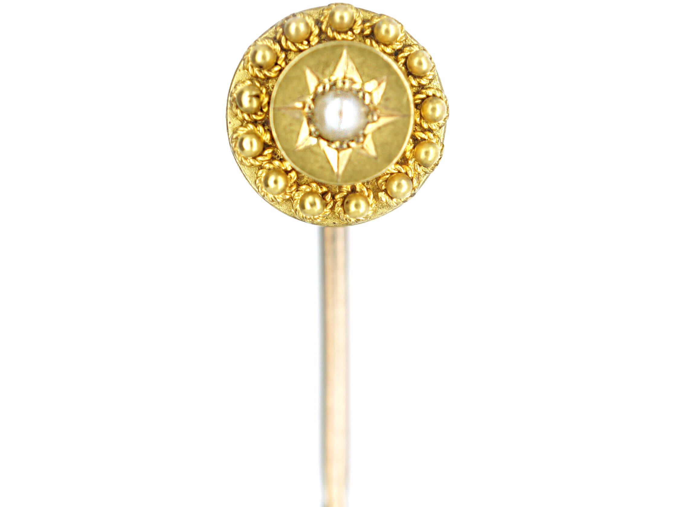 Victorian 15ct Gold & Natural Split Pearl Round Tie Pin (32/G) | The ...