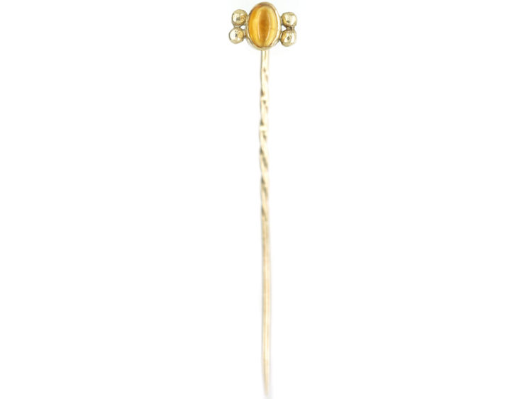 9ct Gold Cabochon Citrine Tie Pin