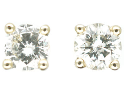 18ct White Gold Diamond Stud Earrings