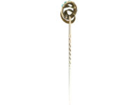 Victorian 9ct Gold & Turquoise Swirl Design Tie Pin