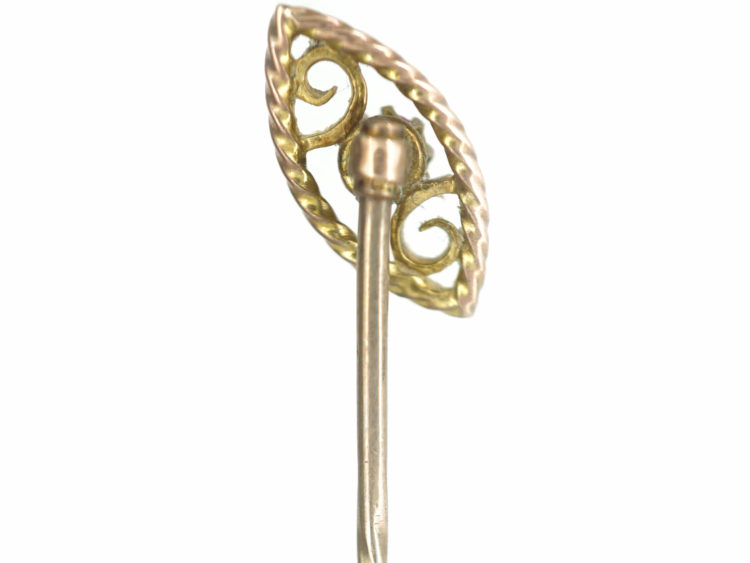 Victorian 9ct Gold Slanting Ruby Eye Design Tie Pin