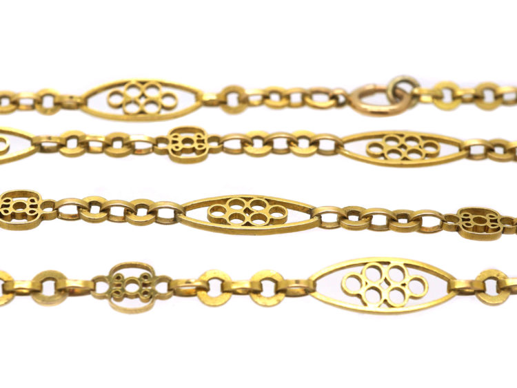 Victorian 18ct Gold Chain with Decorated Links