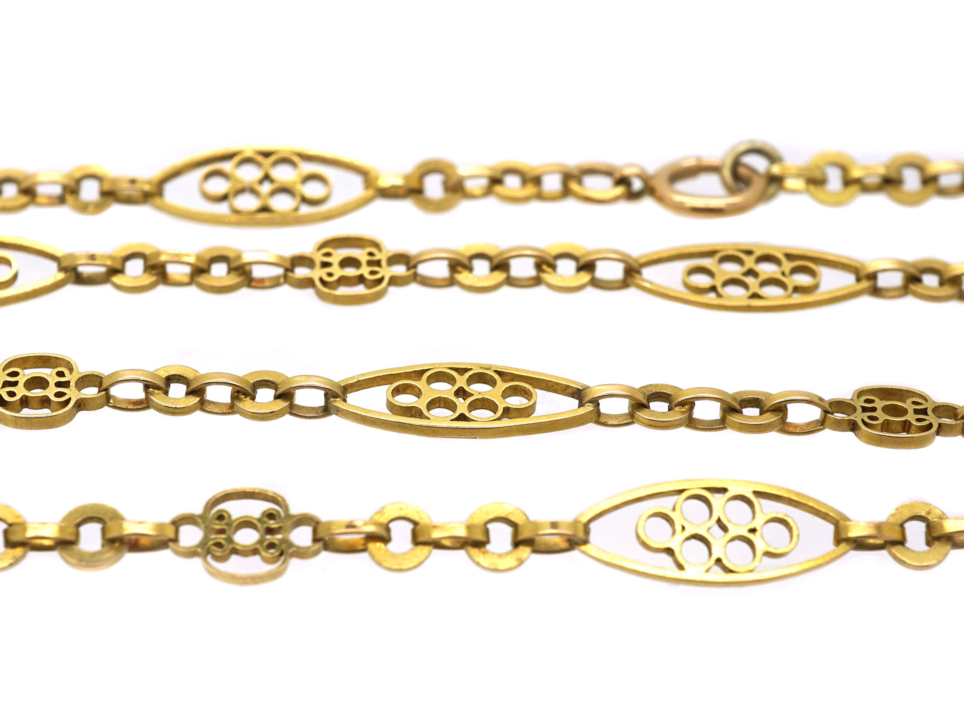 Victorian 18ct Gold Chain with Decorated Links (239L) The Antique