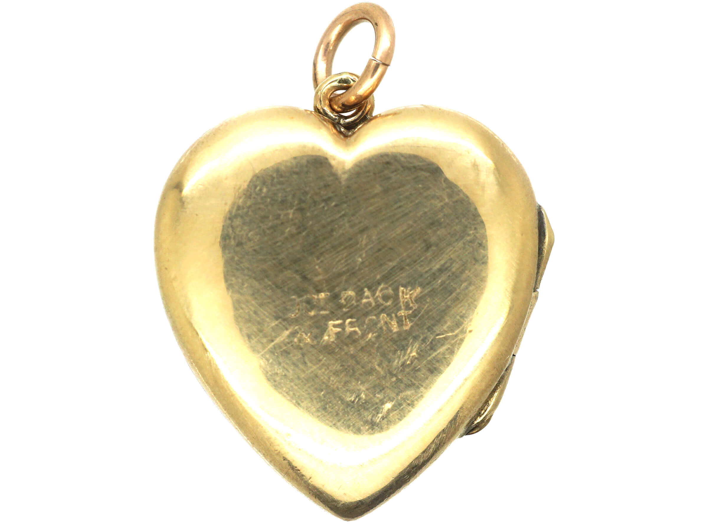 9ct Back & Front Heart Shaped Locket (368N) | The Antique Jewellery Company