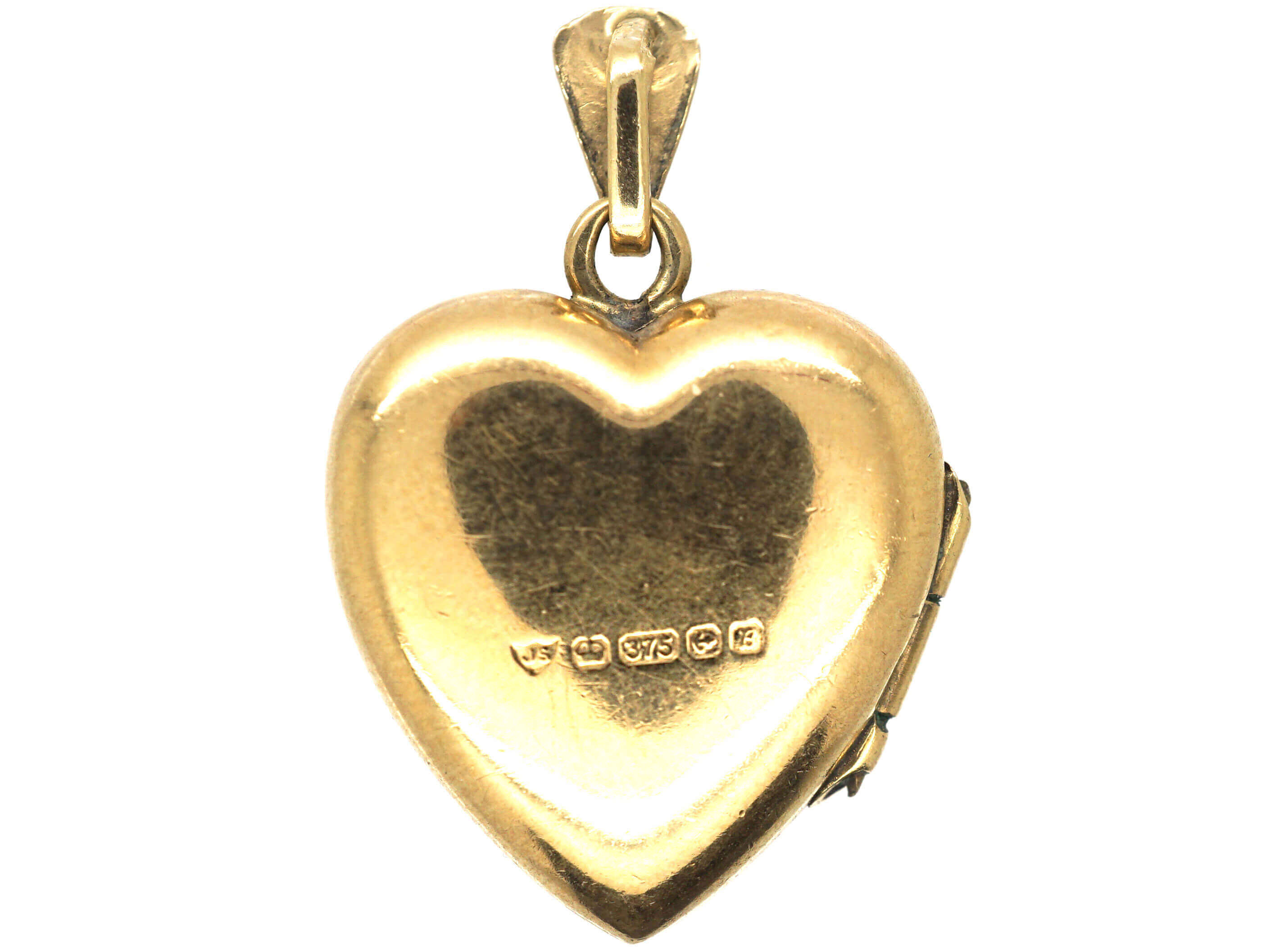 9ct Gold Heart Shaped Locket (367N) | The Antique Jewellery Company