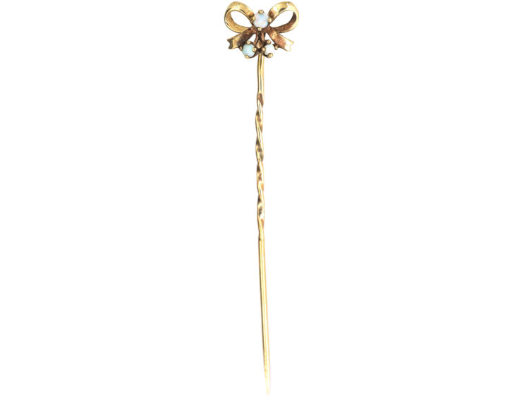 9ct Gold & Opal Bow Tie Pin