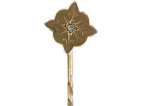 Victorian 15ct Gold & Rose Diamond Shaped Edge Tie Pin