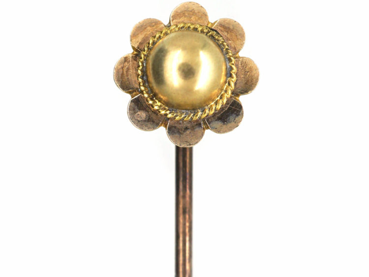 Victorian 9ct Gold Scalloped Edge Tie Pin
