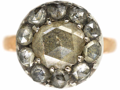 15ct Gold Rose Diamond Cluster Ring