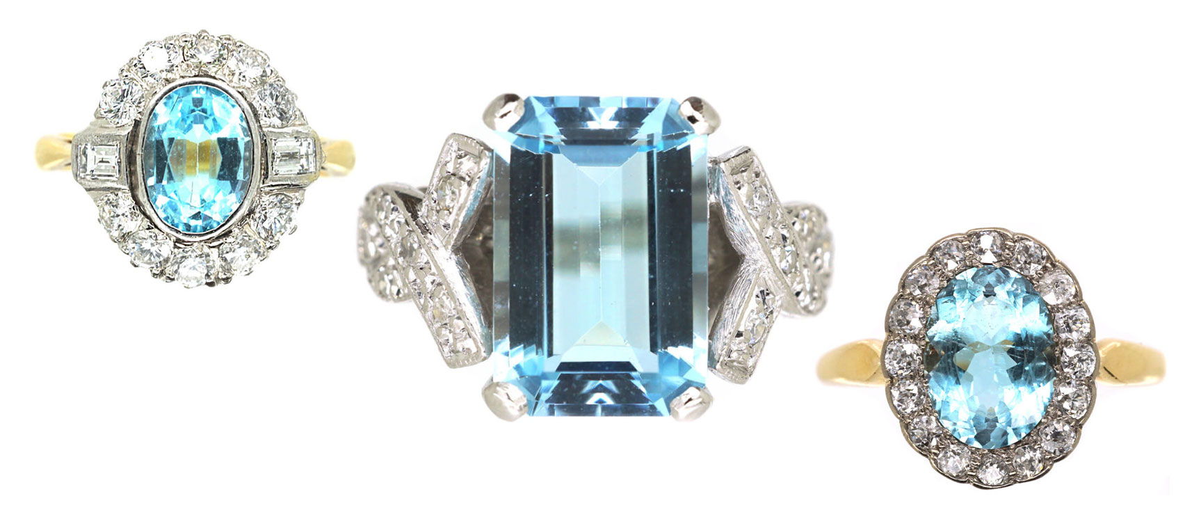 Antique aquamarine rings