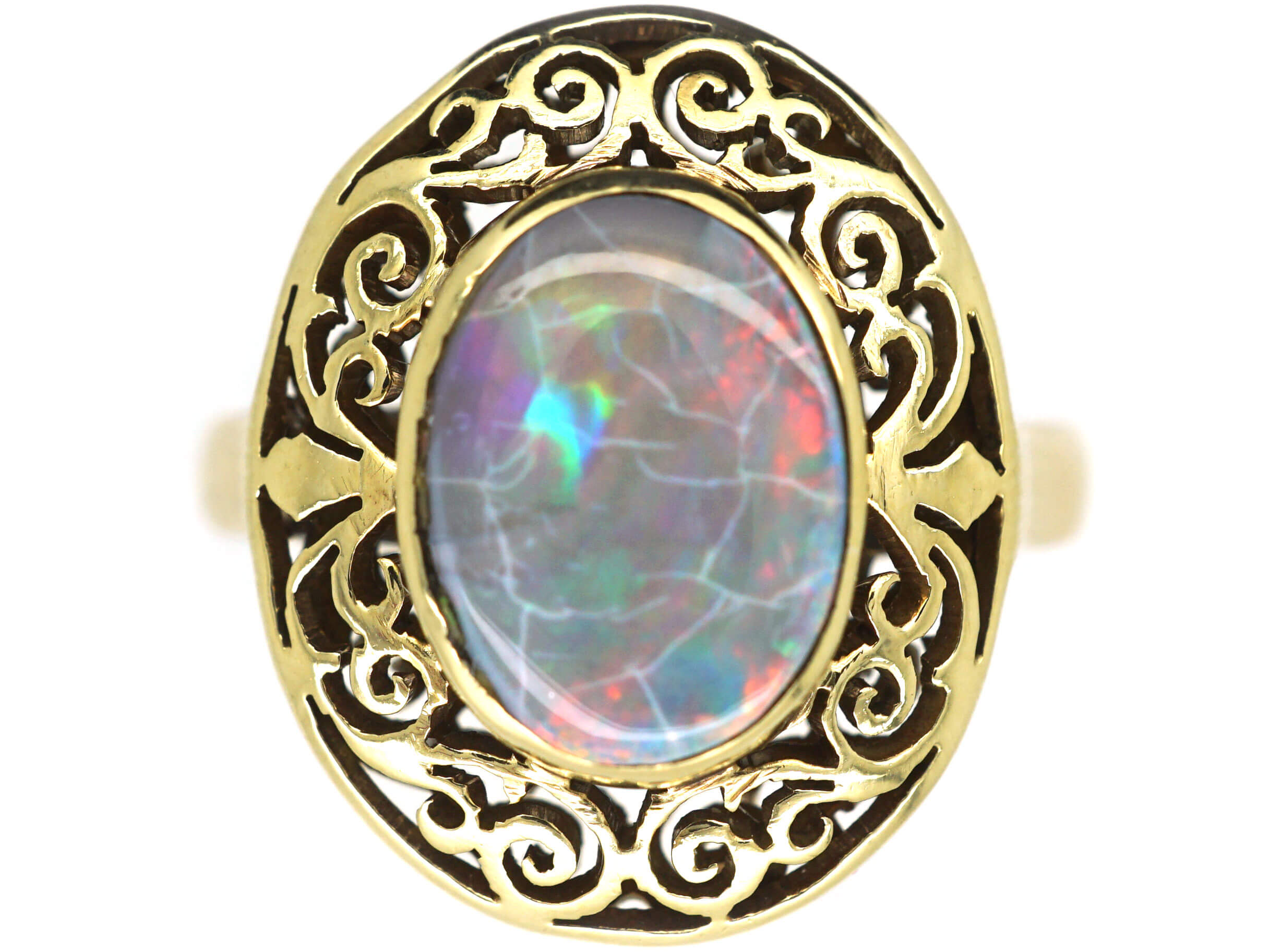 Art Nouveau 18ct Gold & Opal Ring (369N) | The Antique Jewellery Company