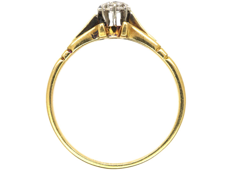 Edwardian 18ct Gold, Diamond Solitaire Ring