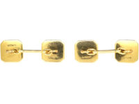 Art Deco 18ct Gold & Platinum, Onyx & Diamond Cufflinks