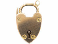 Edwardian 9ct Rose Gold Heart Shaped Padlock with Keyhole Detail