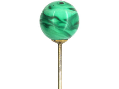 Victorian Malachite Globe Tie Pin