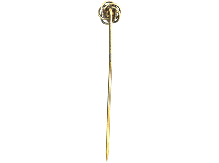 Early 20th Century 14ct Gold Coiled Design Tie Pin set with a Pearl