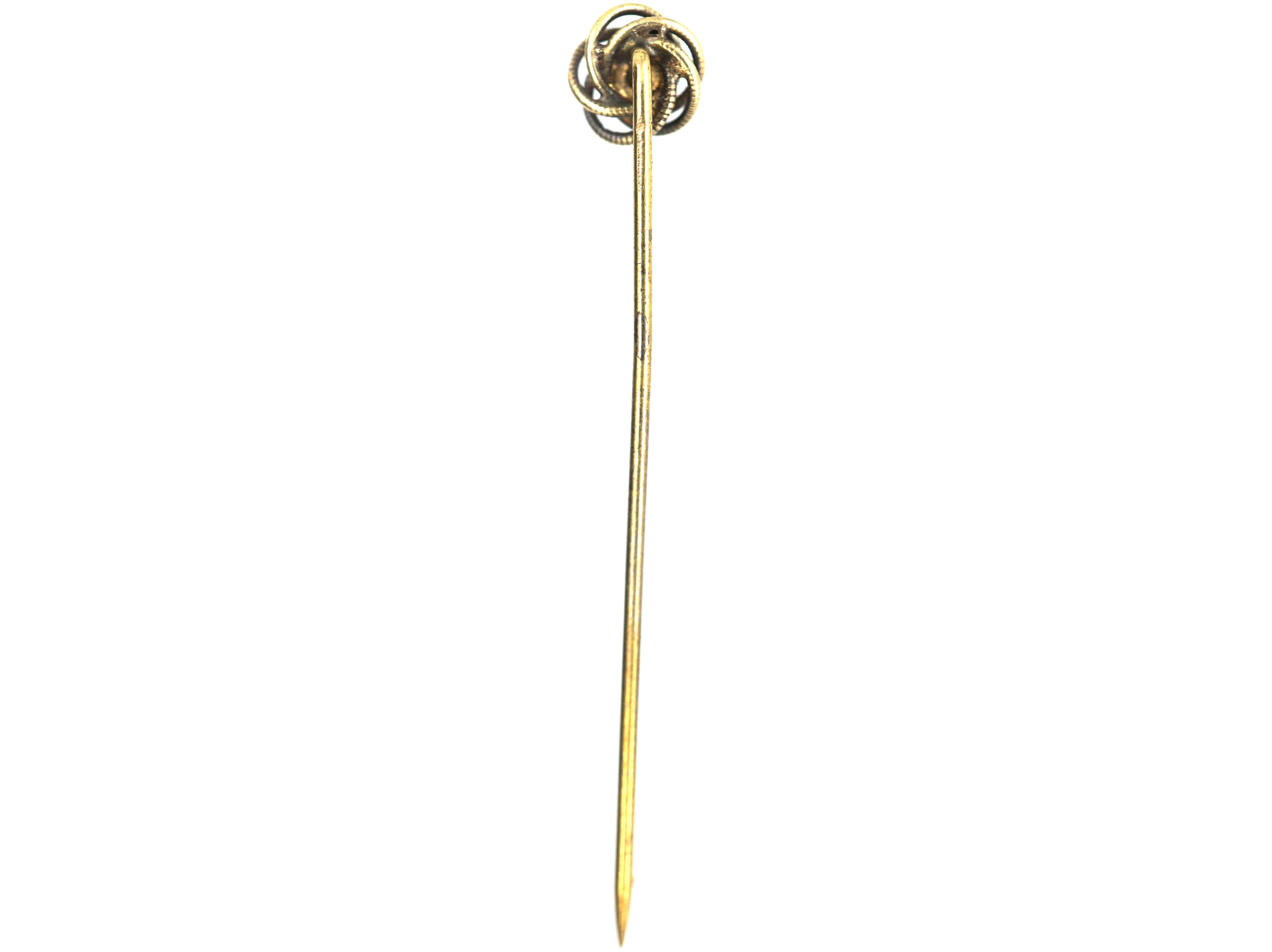 Early 20th Century 14ct Gold Coiled Design Tie Pin set with a Pearl (51 ...