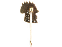 Edwardian Diamond & Enamel Cockerel Head Tie Pin