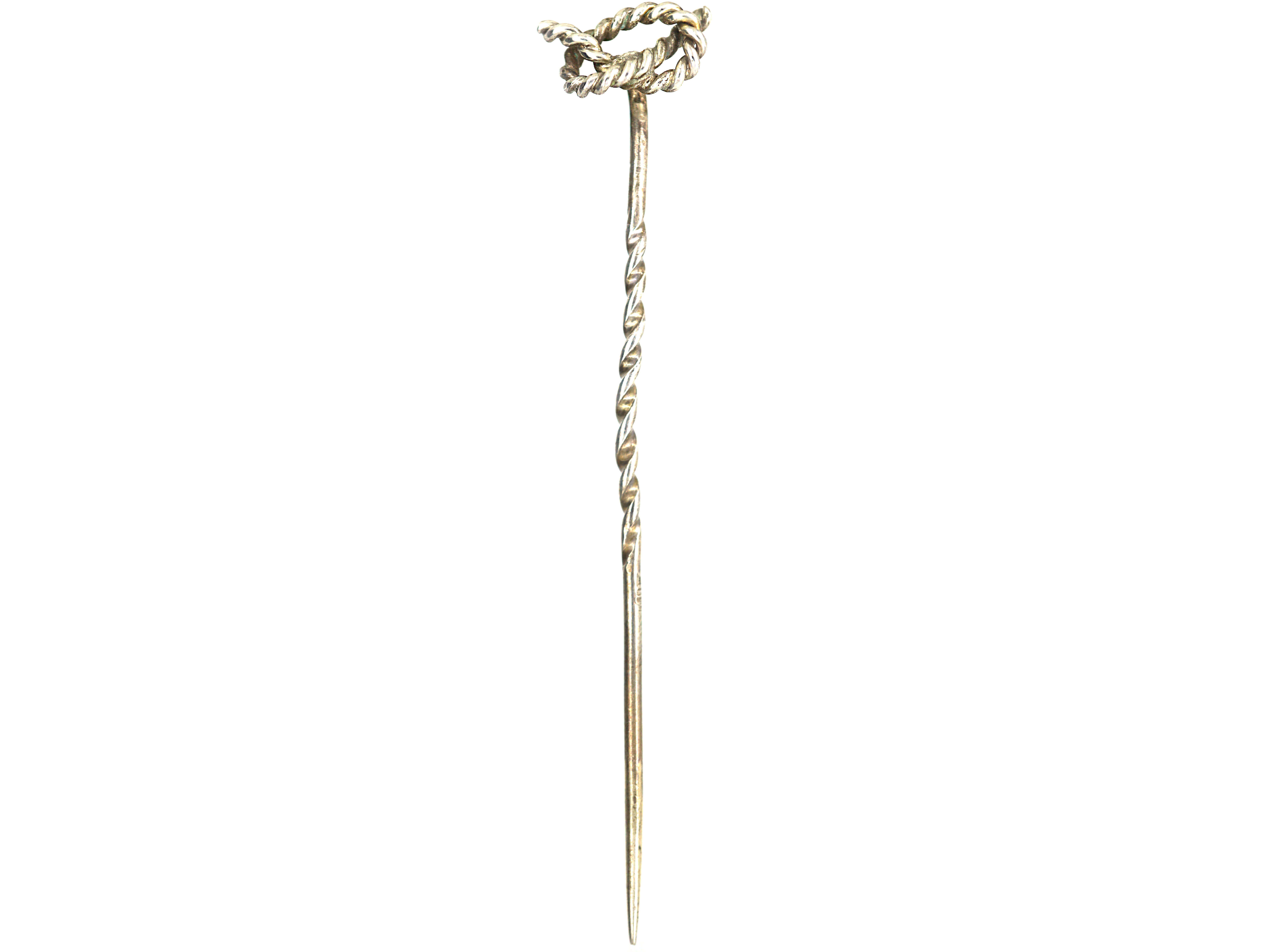 Silver Lovers Knot Tie Pin (49/G) | The Antique Jewellery Company