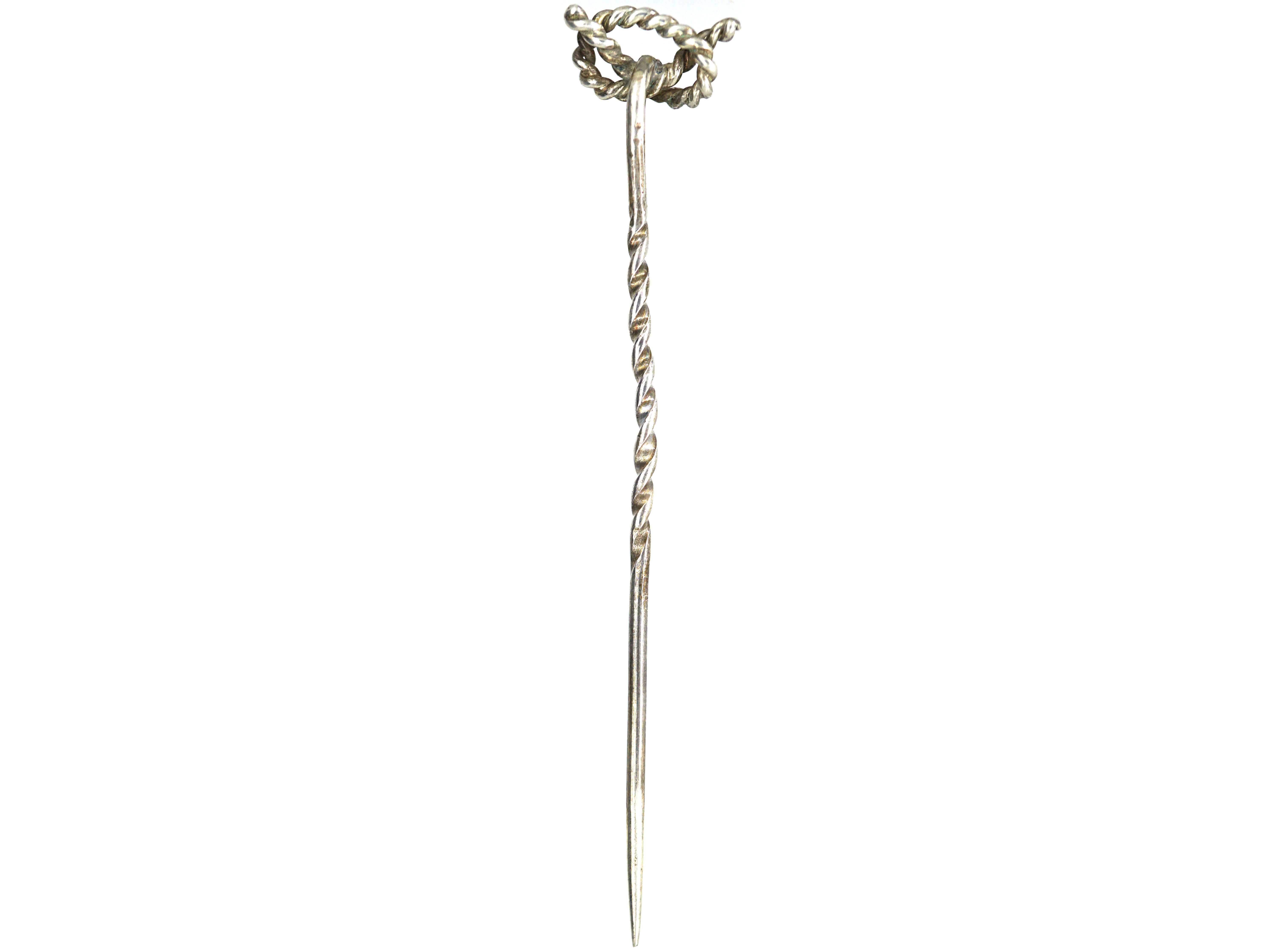 Silver Lovers Knot Tie Pin (49/G) | The Antique Jewellery Company