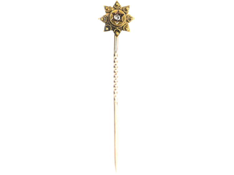 Victorian 15ct gold & Rose Diamond Tie Pin