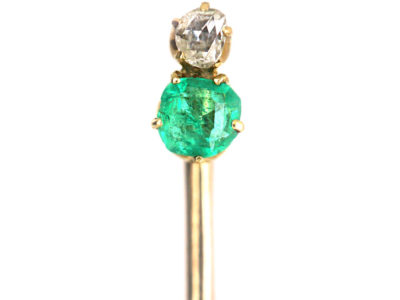 Edwardian Emerald & Diamond Tie Pin