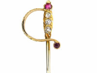 Edwardian Ruby & Diamond Dagger Tie Pin