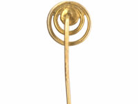 Edwardian 15ct Gold & Diamond Two Circle Tie Pin