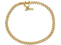 Edwardian 15ct Gold Woven Curb Design Narrow Bracelet