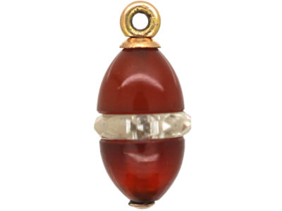 Edwardian Carnelian & Rock Crystal Egg Charm