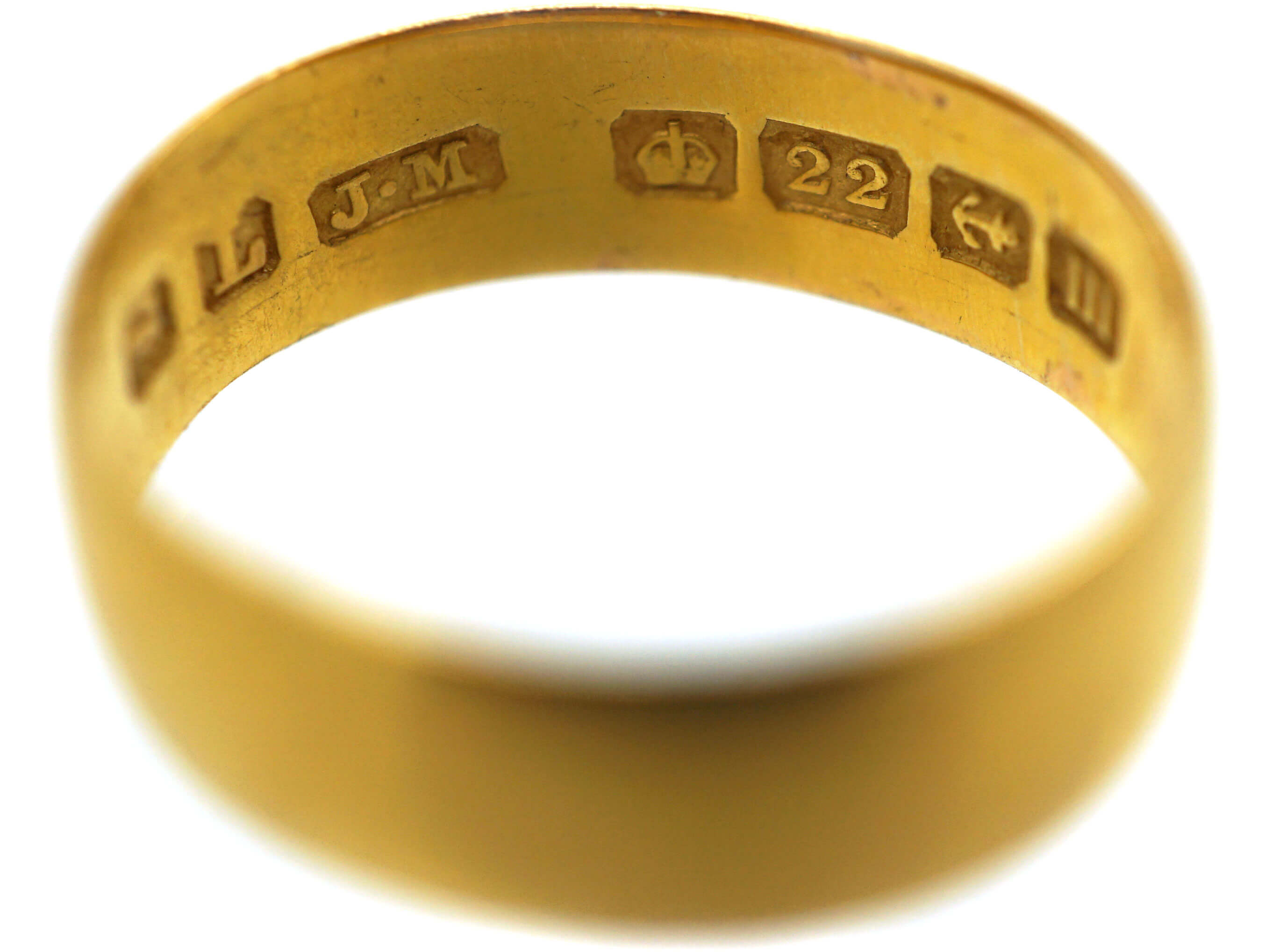 Edwardian 22ct Gold Wide Wedding Band (790M) | The Antique Jewellery ...