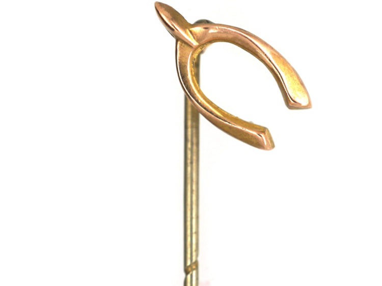 Edwardian 9ct Gold Wishbone Tie Pin
