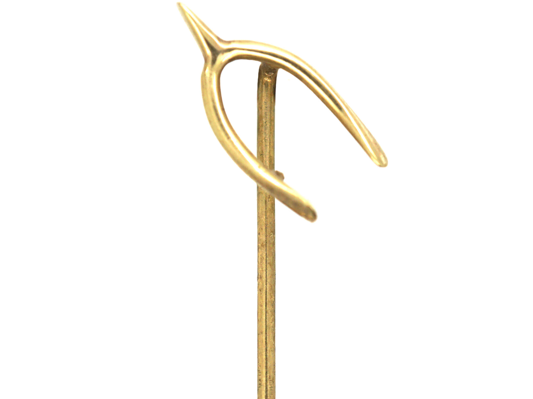 Edwardian 15ct Gold Wishbone Tie Pin (1/G) The Antique Jewellery Company