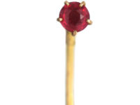Edwardian Small 9ct Gold & Ruby Tie Pin